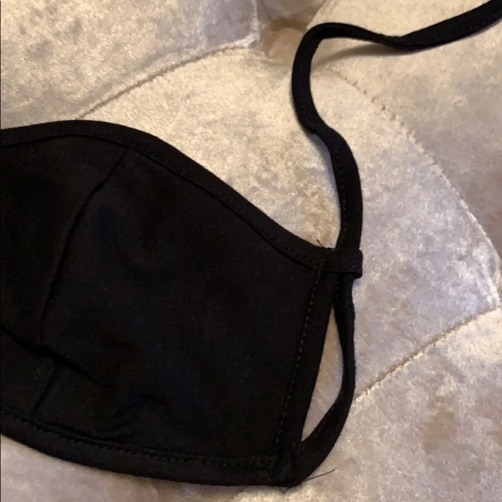 Kids black face mask with neck strap, adjustable
